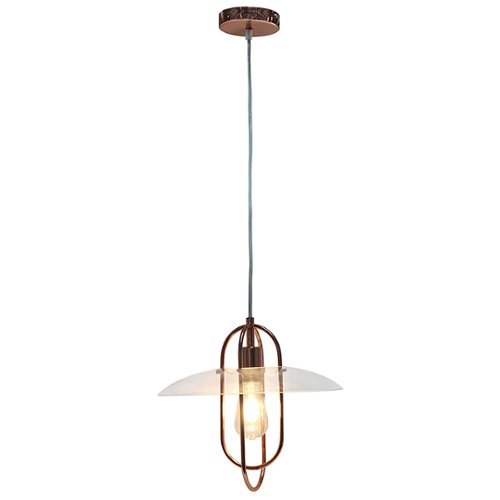 Lalia Home - 1 Light Elongated Metal Pendant Light - Rose Gold-Front_Standard 