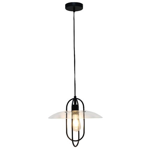 Lalia Home - 1 Light Elongated Metal Pendant Light - Black-Front_Standard 