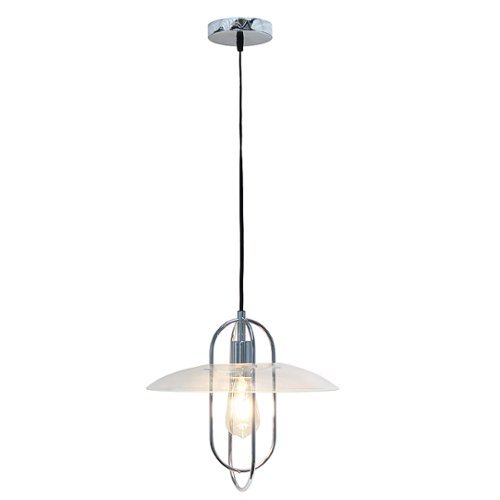 Lalia Home - 1 Light Elongated Metal Pendant Light - Chrome-Front_Standard 