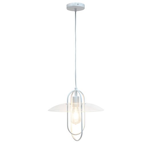 Lalia Home - 1 Light Elongated Metal Pendant Light - White-Front_Standard 
