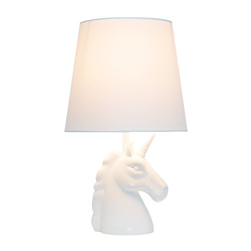 Simple Designs - Sparkling Iridescent and White Unicorn Table Lamp - Iridescent