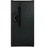Front. GE - 23.2 Cu. Ft. Side-by-Side Refrigerator with External Ice & Water Dispenser - High Gloss Black.