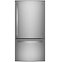 GE - 24.8 Cu. Ft. Bottom-Freezer Refrigerator with Sliding Snack Drawer - Stainless Steel-Front_Standard