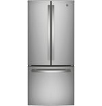 GE - 20.8 Cu. Ft. French Door Refrigerator - Stainless steel - Front_Standard