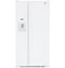 GE - 23.2 Cu. Ft. Side-by-Side Refrigerator with External Ice & Water Dispenser - High Gloss White-Front_Standard