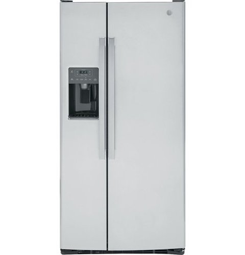 GE - 23.2 Cu. Ft. Side-by-Side Refrigerator with External Ice & Water Dispenser - Stainless steel