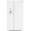 GE - 25.3 Cu. Ft. Side-by-Side Refrigerator with External Ice & Water Dispenser - High Gloss White-Front_Standard 