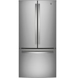 GE - 18.6 Cu. Ft. French-Door Counter-Depth Regrigerator - Stainless steel - Front_Standard