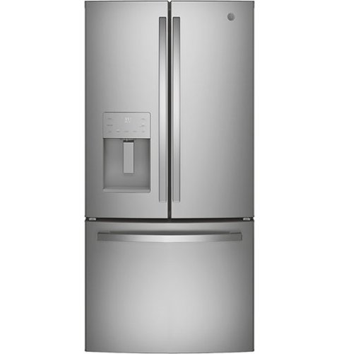 GE - 17.5 Cu. Ft. French Door Counter-Depth Refrigerator - Stainless Steel