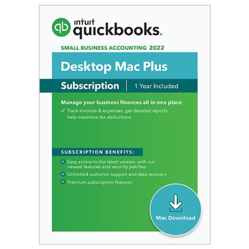 QuickBooks - Desktop Mac Plus 2022 (1 User) (1-Year Subscription) - Mac OS [Digital]