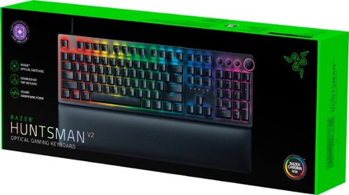 Razer Huntsman V2 Full Size Wired Optical Purple Clicky Switch Gaming Keyboard with Chroma RGB Backlighting - Black SHOP ONLINE