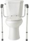 Medline - Guardian Toilet Safety Rails, 300-lb. Weight Capacity, One Pair for One Toilet - Silver-Front_Standard