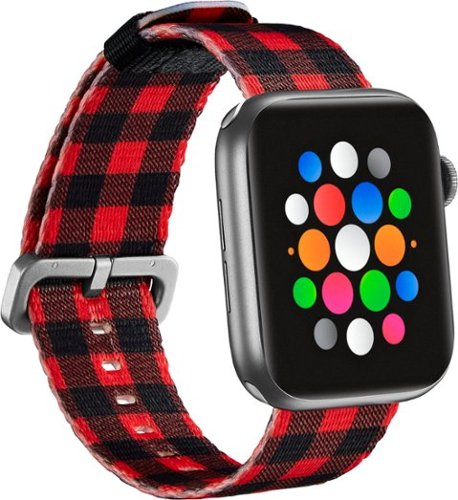 Modal™ - Nylon Watch Band for Apple Watch 42mm, 44mm and 45mm - Red/Black Plaid