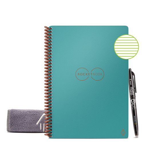 Rocketbook - Core Smart Reusable Notebook Lined 6" x 8.8" - Neptune Teal