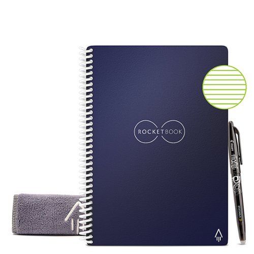 Rocketbook - Core Smart Reusable Notebook Lined 6" x 8.8" - Midnight Blue
