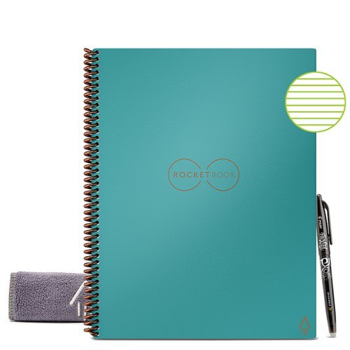 Rocketbook - Core Smart Reusable Notebook Lined 8.5" x 11" - Neptune Teal