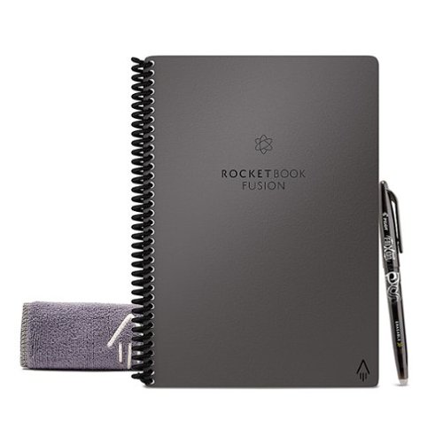 Rocketbook - Fusion Smart Reusable Notebook 7 Page Styles 6" x 8.8" - Deep Space Gray