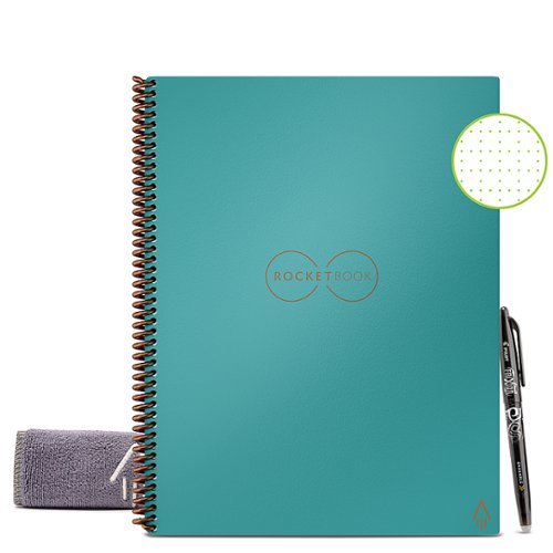 Rocketbook - Core Smart Reusable Notebook Dot-Grid 8.5" x 11" - Neptune Teal