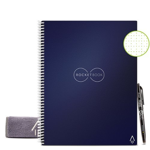 Image of Rocketbook - Core Smart Reusable Notebook Dot-Grid 8.5" x 11" - Midnight Blue