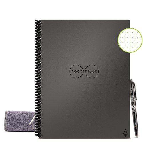 Image of Rocketbook - Core Smart Reusable Notebook Dot-Grid 8.5" x 11" - Deep Space Gray