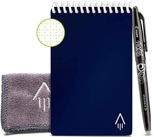 

Rocketbook - Mini Smart Reusable Notebook Dot-Grid 3.5" x 5.5" - Midnight Blue