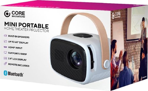 Core Innovations 60 Mini Portable Home Theater Projector with Bluetooth - White SHOP ONLINE