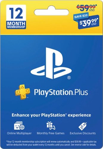  Sony - $39.99 PlayStation Plus 12-Month Membership