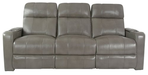 RowOne - Prestige 3-Chair Leather Power Recline Sofa - Grey