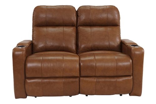 RowOne - Prestige 2-Chair Leather Power Recline Loveseat - Brown