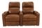 RowOne - Prestige Straight 2-Chair Leather Power Recline Home Theater Seating - Brown-Front_Standard