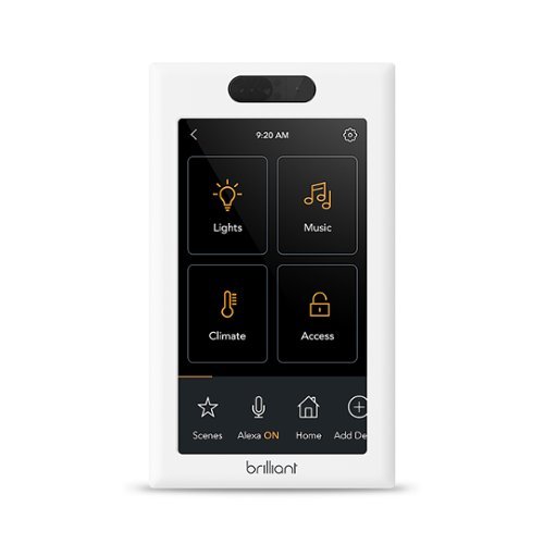Image of Brilliant - Wi-Fi Smart 1-Switch Home Control Panel with Voice Assistant - White
