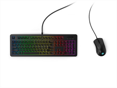 Lenovo - Legion KM300 Full-size Wired RGB Gaming Keyboard and Optical Mouse Gaming Bundle for PC - Black