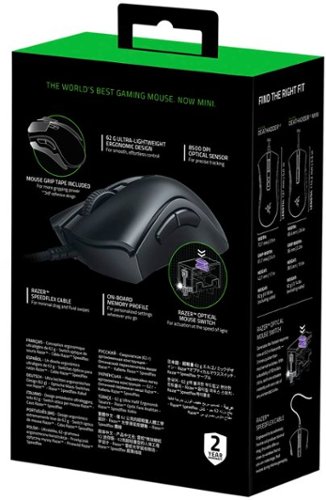Razer DeathAdder V2 Mini Lightweight Wired Optical Gaming Mouse with 6 Programmable Buttons - Wired - Black GLOBAL SHIPPING