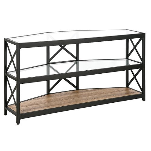 Camden&Wells - Celine TV Stand for TVs Up to 55" - Blackened Bronze/Rustic Oak