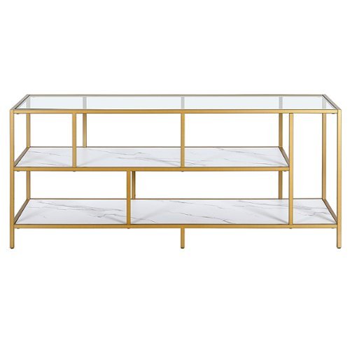 Camden&Wells - Winthrop TV Stand for TVs Up to 60" - Brass/Faux Marble