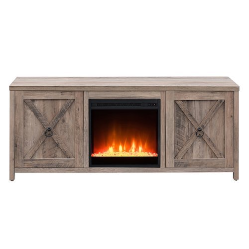 Camden&Wells - Granger Crystal Fireplace TV Stand for TVs Up to 65" - Gray Oak