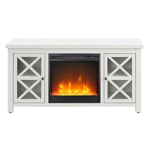 Camden&Wells - Colton Crystal Fireplace TV Stand for TVs Up to 55" - White