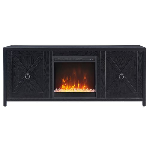 Camden&Wells - Granger Crystal Fireplace TV Stand for TVs Up to 65" - Black Grain