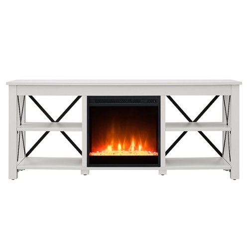 Camden&Wells - Sawyer Crystal Fireplace TV Stand for TVs Up to 65" - White