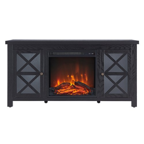 Camden&Wells - Colton Log Fireplace TV Stand for TVs Up to 55" - Black Grain