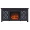 Henn & Hart - Colton Log Fireplace TV Stand for TVs Up to 55" - Black Grain-Front_Standard