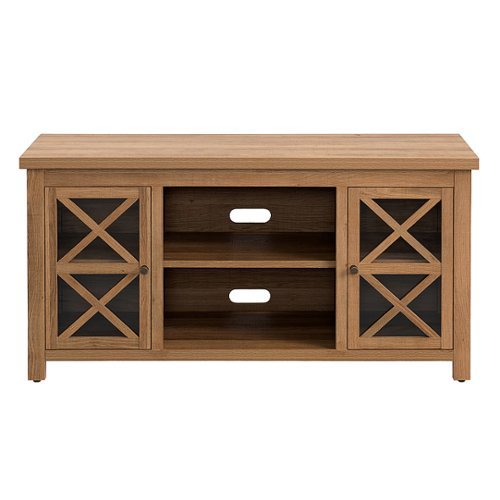 Camden&Wells - Colton Log Fireplace TV Stand for TVs Up to 55" - Golden Oak