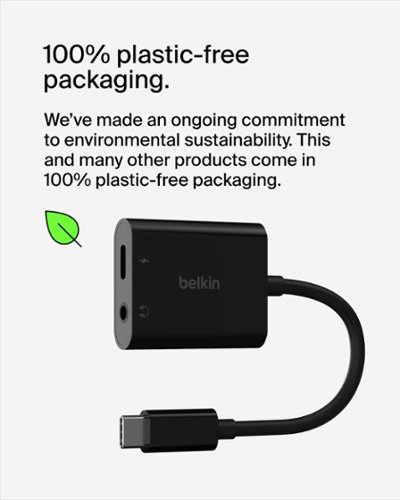 Belkin 3.5mm Audio & USB-C Adaptor - Fast Charge Compatible USB-C Audio Adaptor for iPad Pro, Galaxy, Pixel, OnePlus & More - Black GLOBAL SHIPPING
