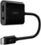 Belkin - 3.5mm Audio & USB-C Adaptor - Fast Charge Compatible USB-C Audio Adaptor for iPad Pro, Galaxy, Pixel, OnePlus & More - Black-Front_Standard