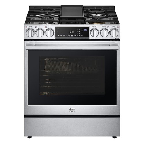 LG - STUDIO 6.3 Cu. Ft. Slide-In Gas True Convection Range with Self-Cleaning, Sous Vide and Air Fry - Stainless steel