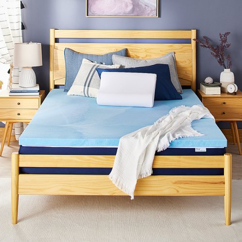 

Sleep Innovations - 2" Cooling Gel Memory Foam Mattress Topper - King - Blue