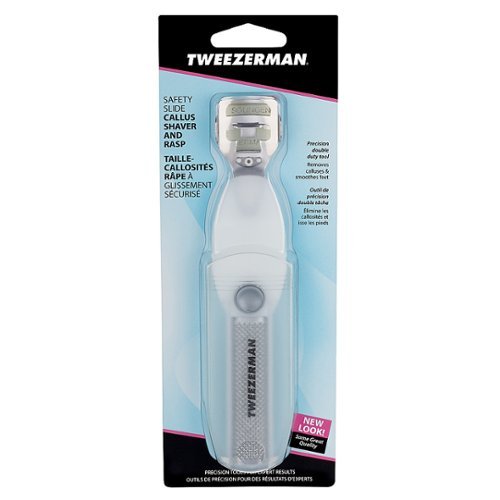 Tweezerman Safety Slide Callus Shaver & Rasp - White/Silver BUY ONLINE