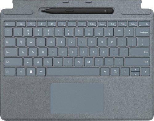 Microsoft - Surface Pro Signature Keyboard for Pro X, Pro 8 and Pro 9 with Surface Slim Pen 2 - Ice Blue Alcantara Material