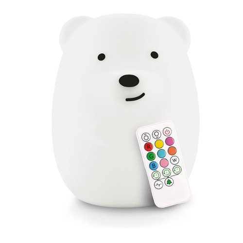 LumiPets - Kids' Night Light Bear Lamp with Remote - White