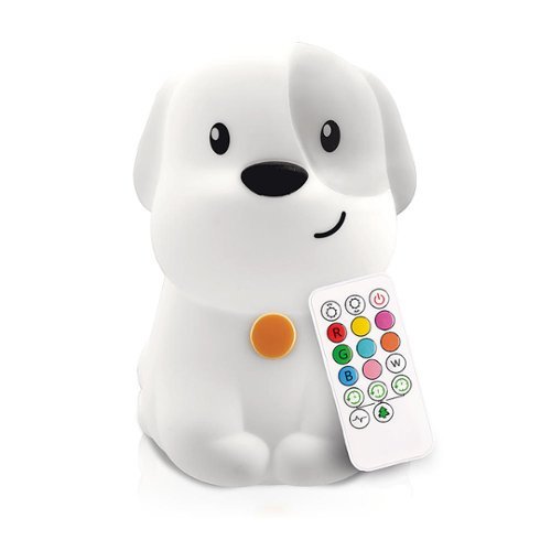 LumiPets - Kids' Night Light Puppy Lamp with Remote - White